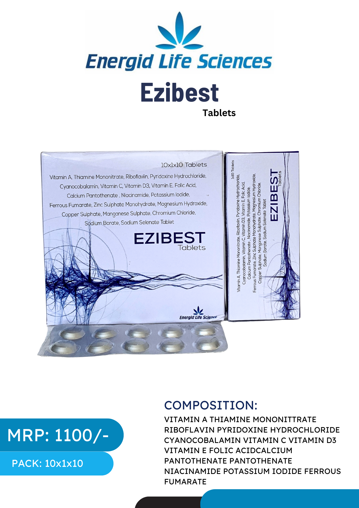 Ezibest Tablets with essential vitamins and minerals for overall health and well-being.