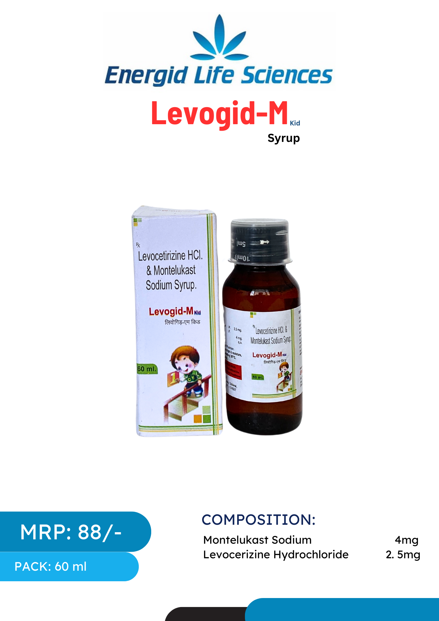 Levogid-M Syrup - Levocetirizine and Montelukast for Allergy Relief