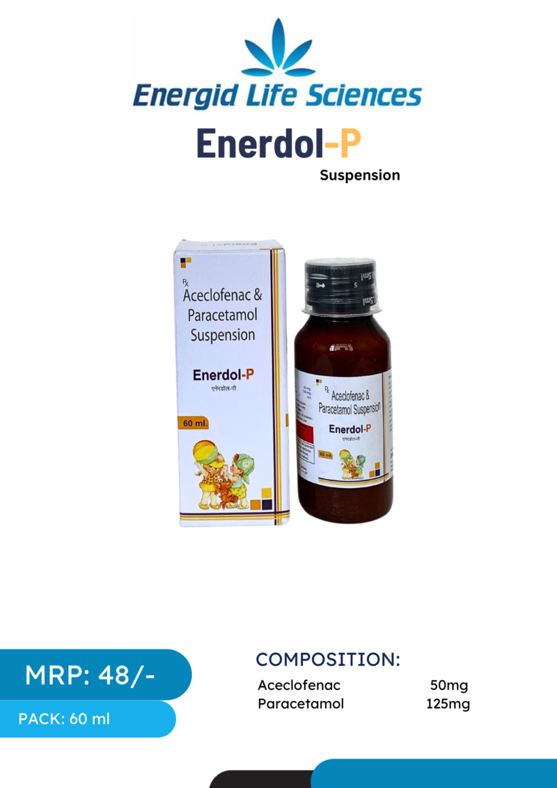 Enerdol-P Suspension - Aceclofenac and Paracetamol for Pain and Inflammation Relief