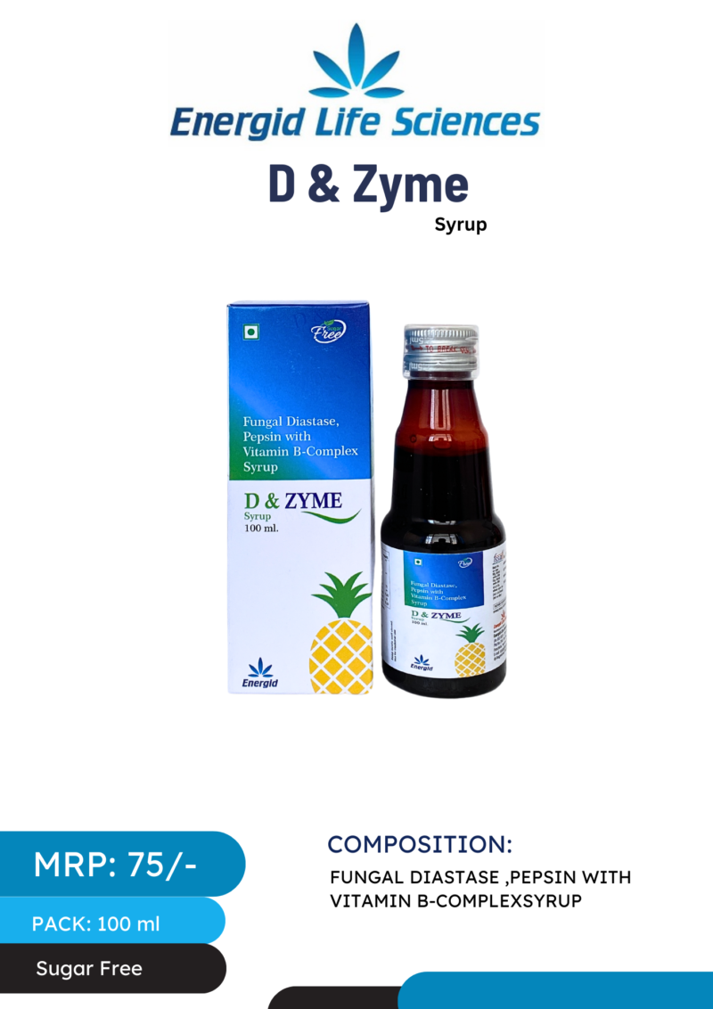 D & Zyme Syrup - Fungal Diastase, Pepsin, and Vitamin B-Complex for Digestion