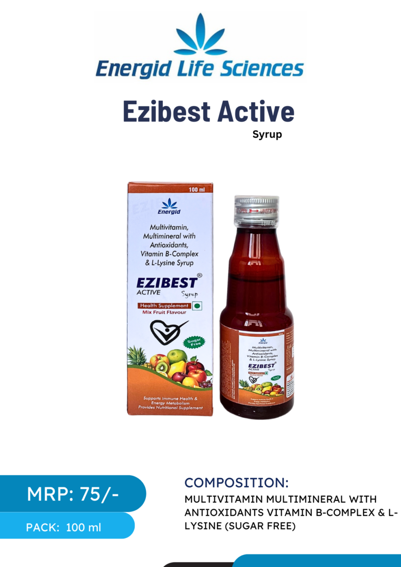 Ezibest Active Syrup - Multivitamins, Multiminerals, and Antioxidants for Vitality