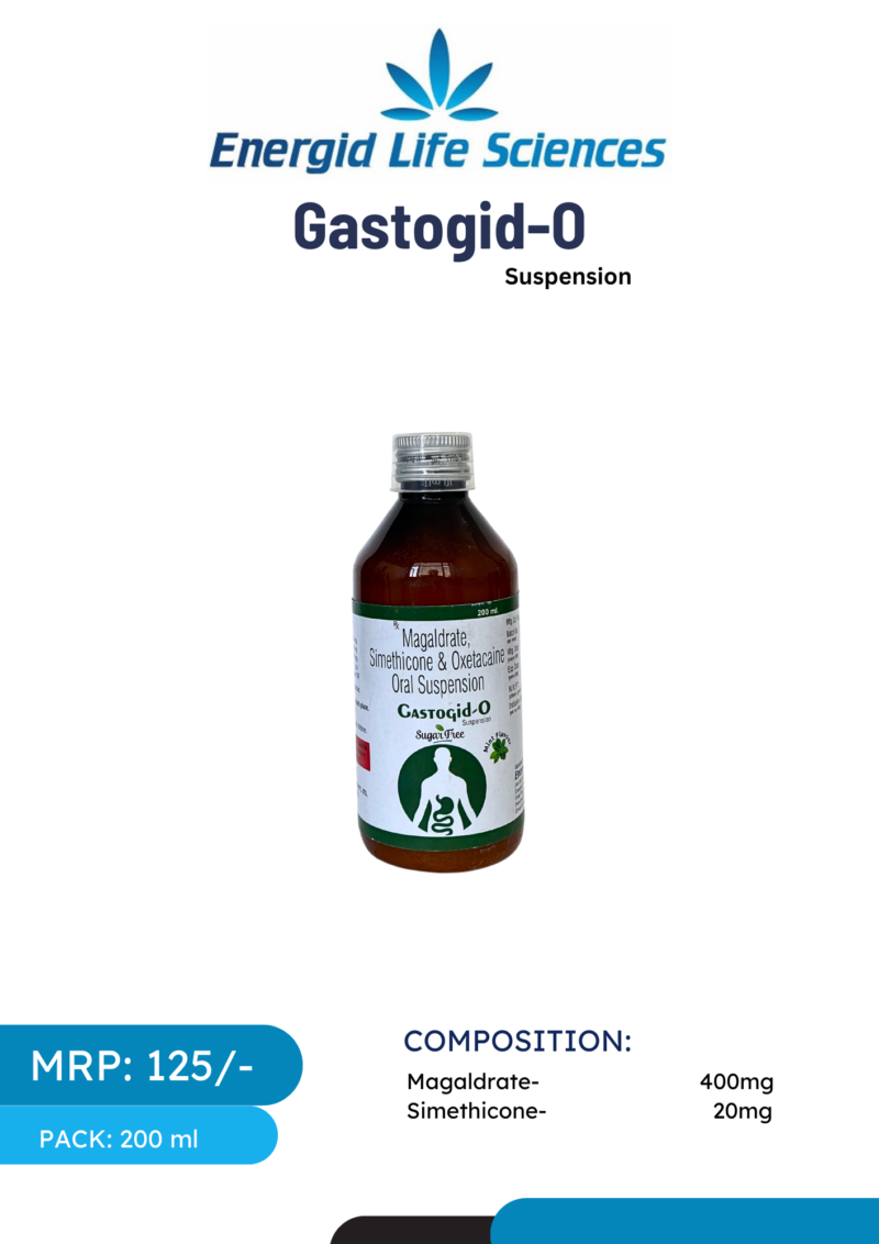 Gastogid-O Suspension - Magaldrate 400mg, Simethicone 20mg & Oxetacaine for Digestive Comfort
