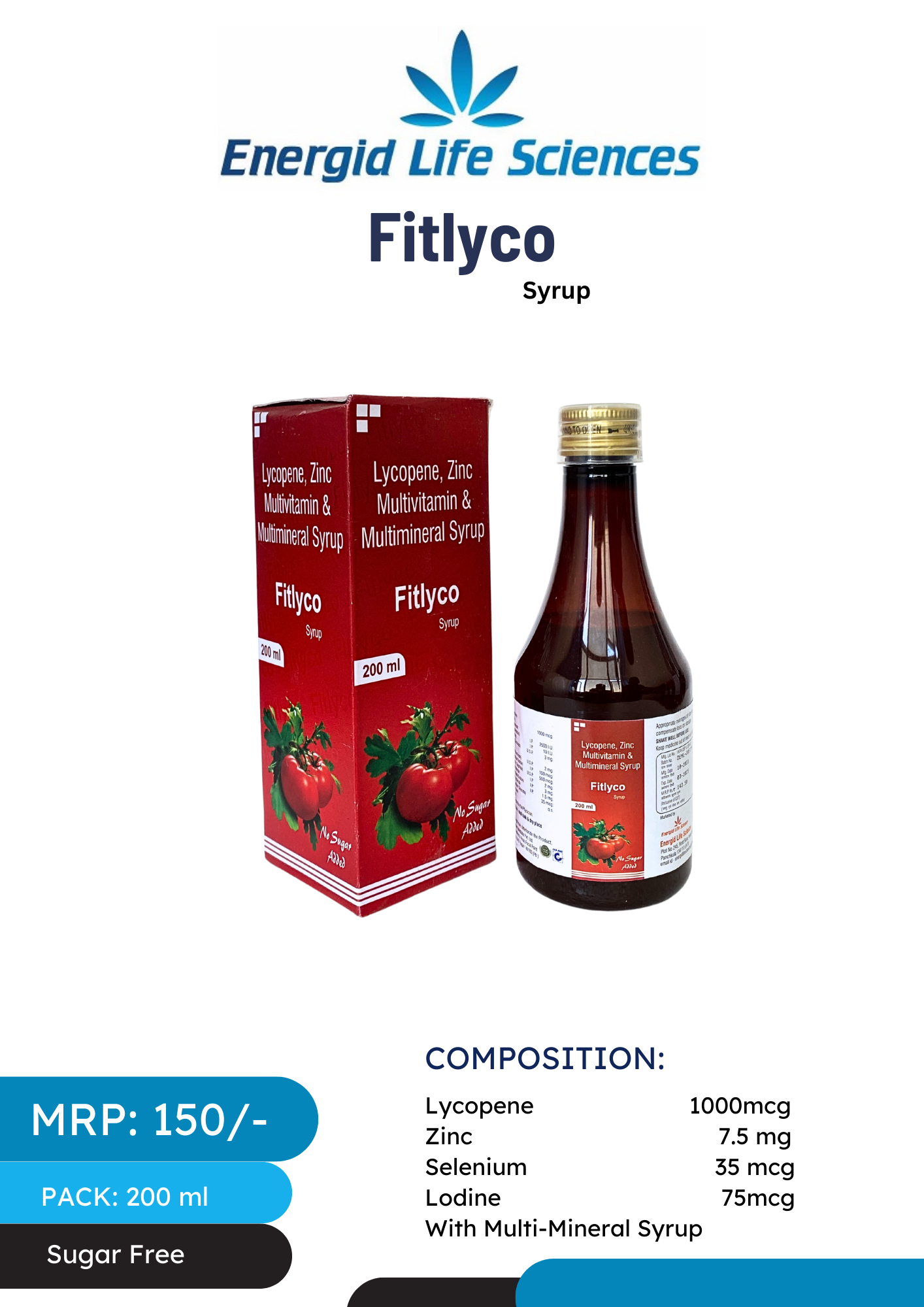 Fitlyco Syrup - Lycopene, Zinc, Selenium, Iodine with MultiMineral