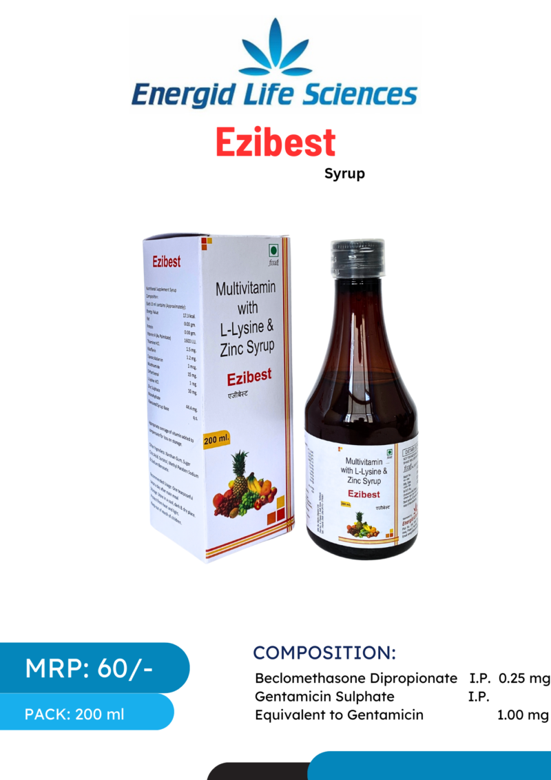 Ezibest Syrup - Beclomethasone Dipropionate & Gentamicin Sulphate for Respiratory Relief