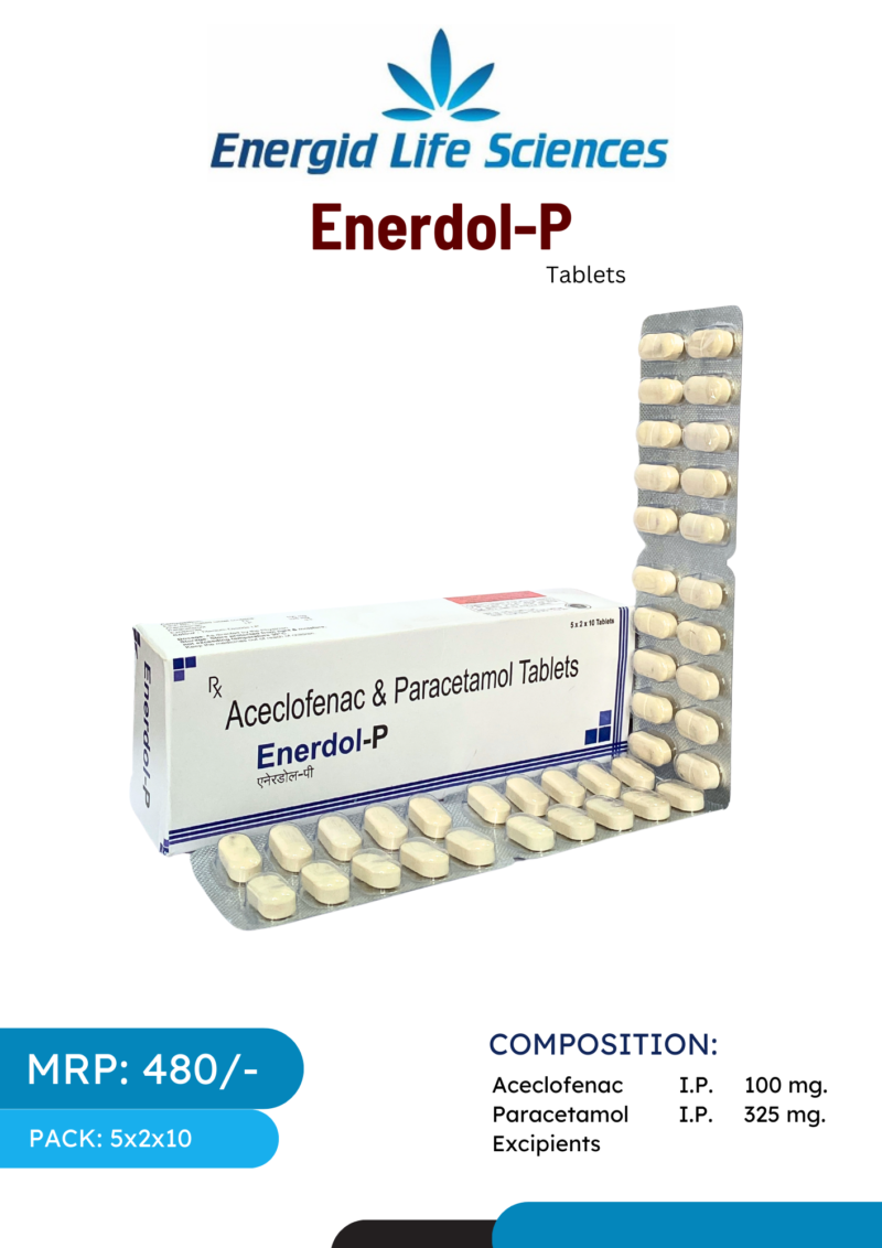Enerdol-P Tablets - Aceclofenac & Paracetamol for Pain and Fever Relief