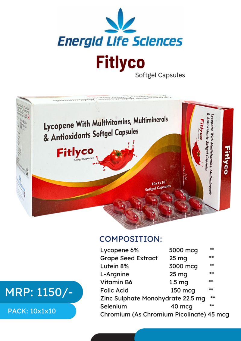 Fitlyco Softgel Capsules - Lycopene, Multivitamins & Antioxidants for Skin, Immunity, and Wellness