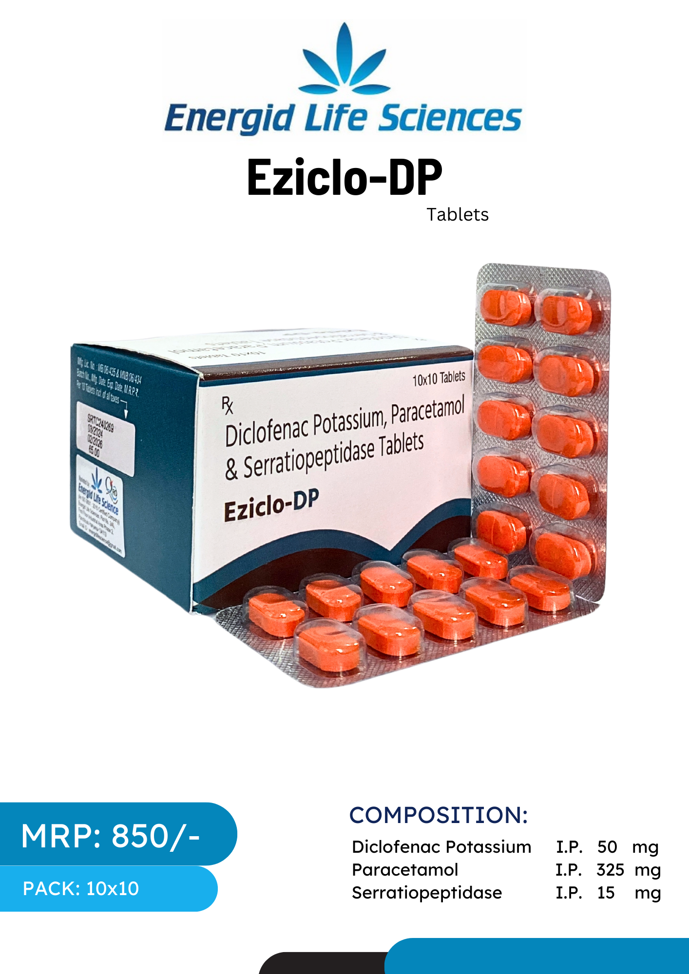 Eziclo-DP Tablets for pain and inflammation relief